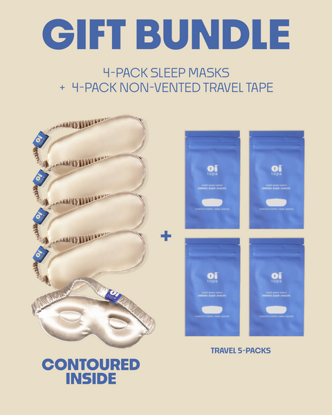 Sleep Mask & Non-Vented Travel Pack Gift Bundle – oi tape